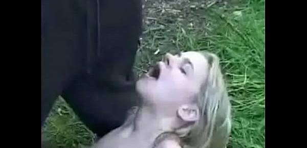  Young slut Bea swallows piss load from old pervert